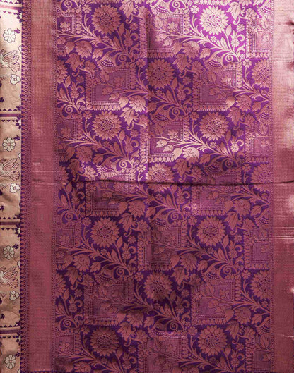 Purple Silk Woven Banarasi Saree