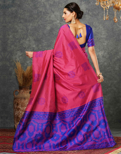 Dark Blue Silk Woven Banarasi Saree