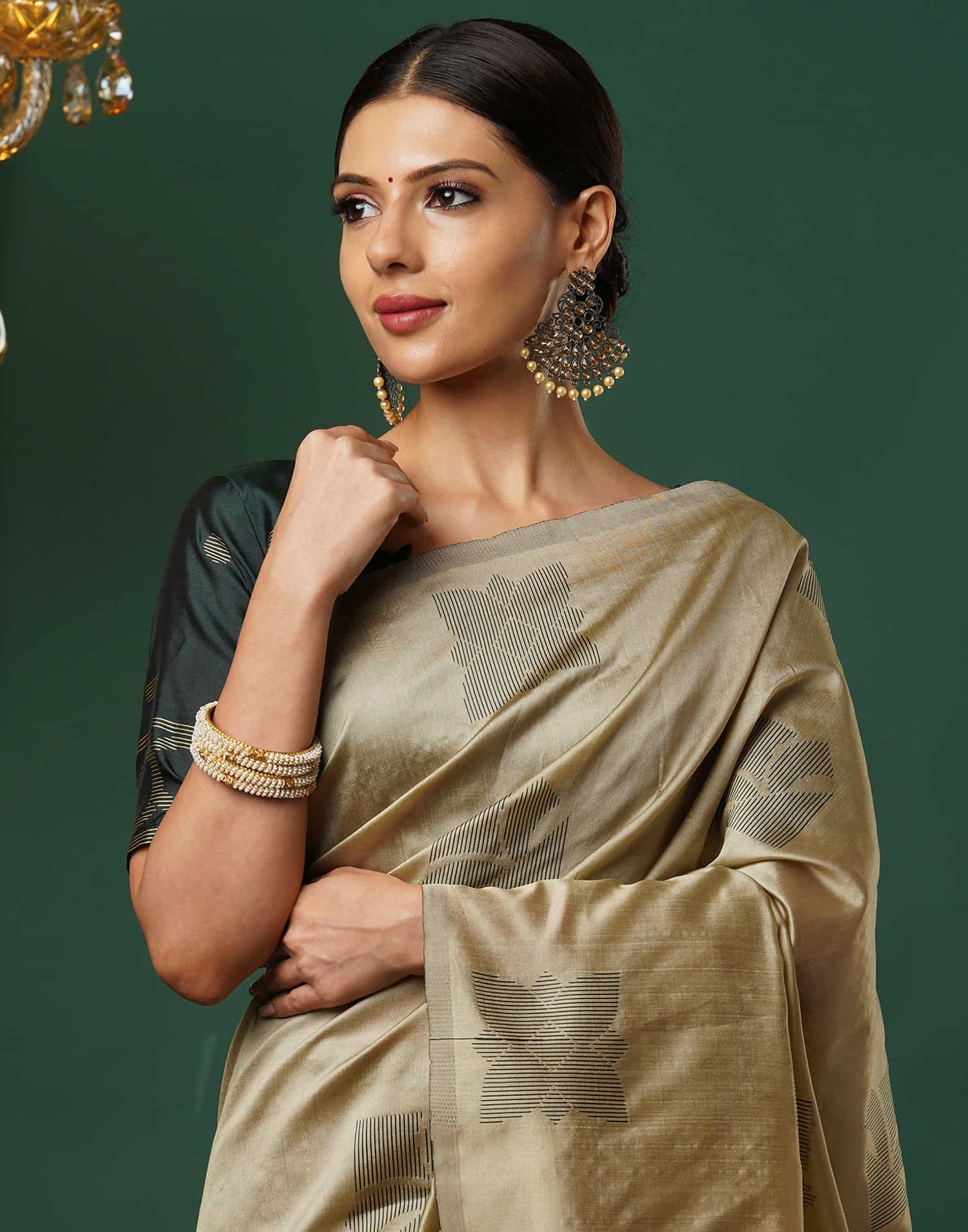 Khakhi Silk Woven Banarasi Saree