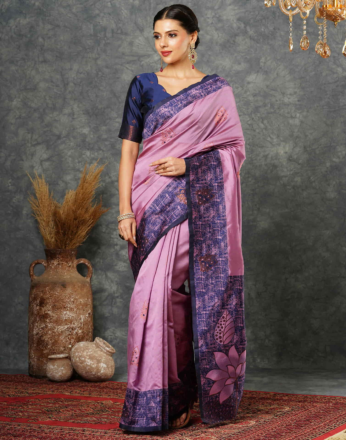 Light Purple Silk Woven Banarasi Saree