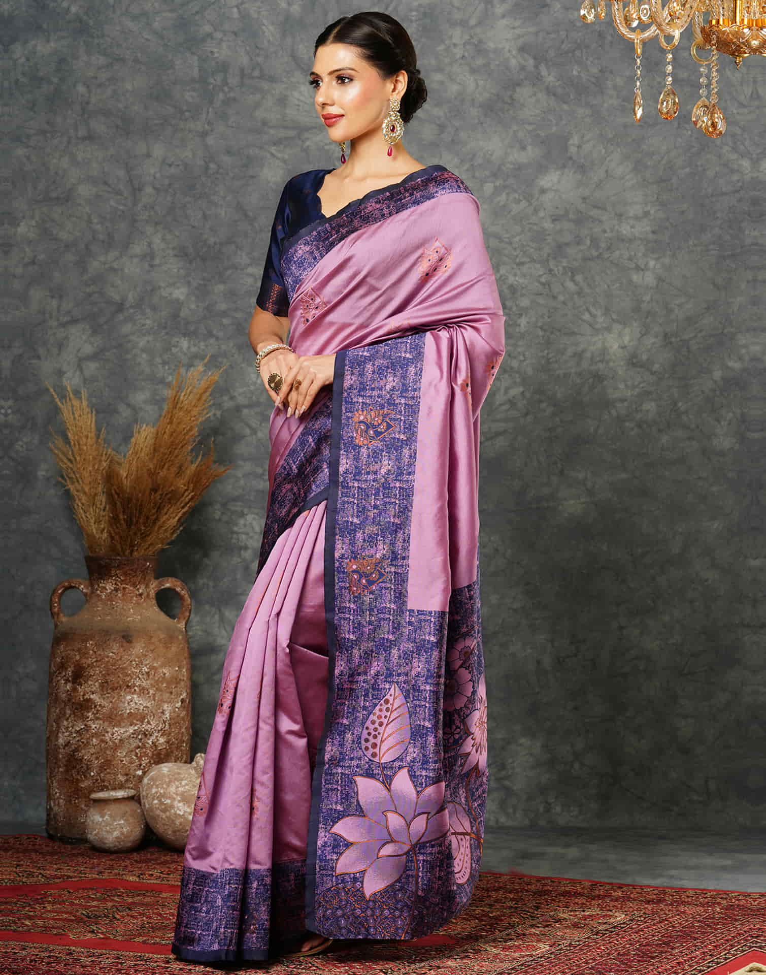 Light Purple Silk Woven Banarasi Saree