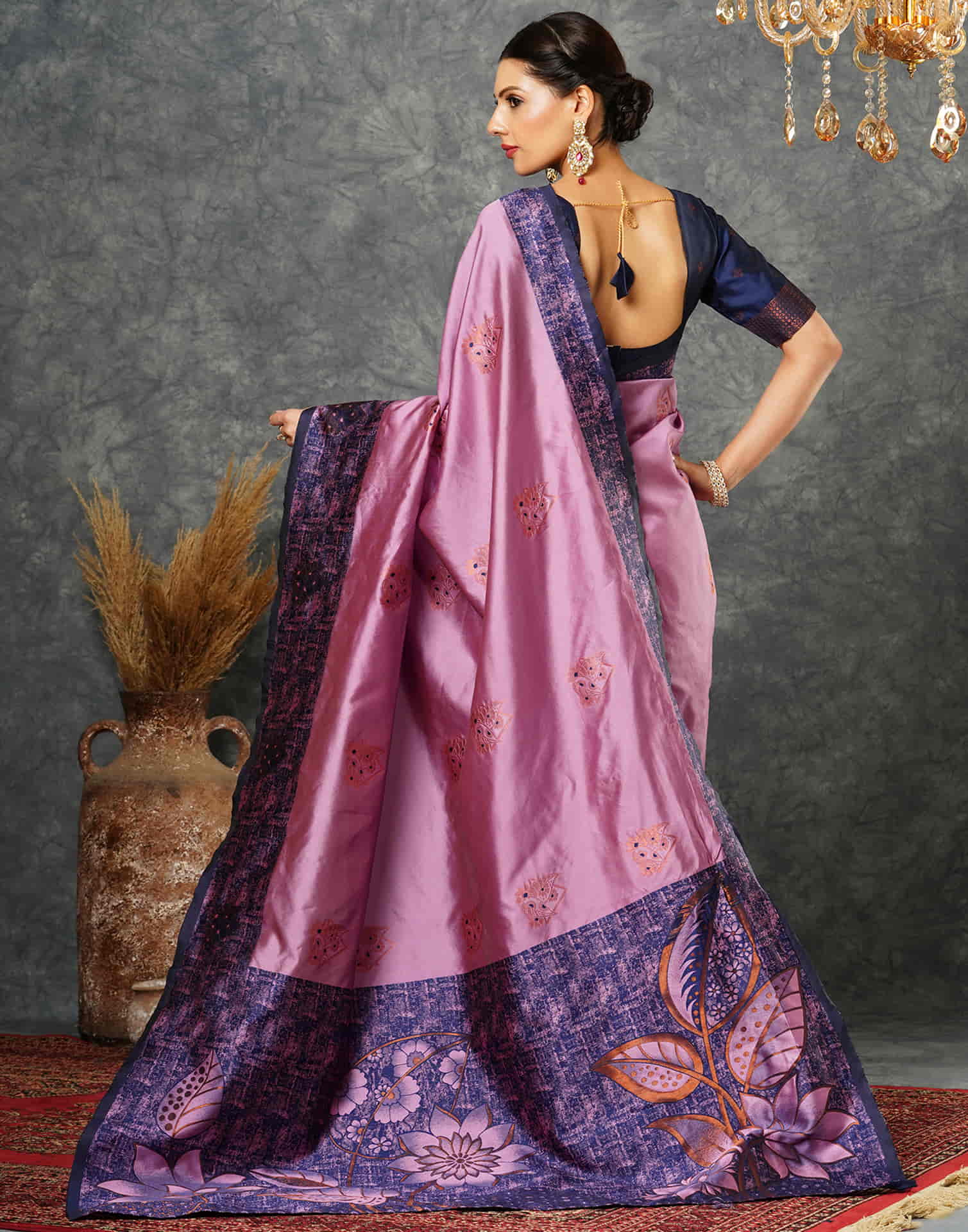 Light Purple Silk Woven Banarasi Saree