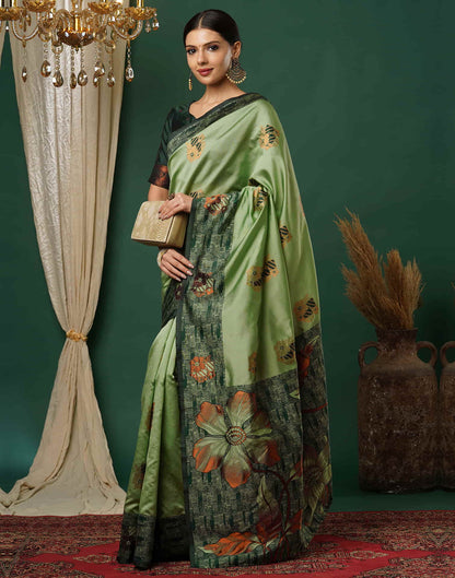 Green Silk Woven Banarasi Saree