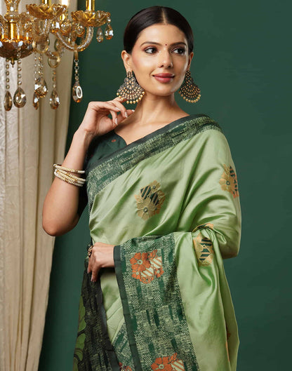 Green Silk Woven Banarasi Saree