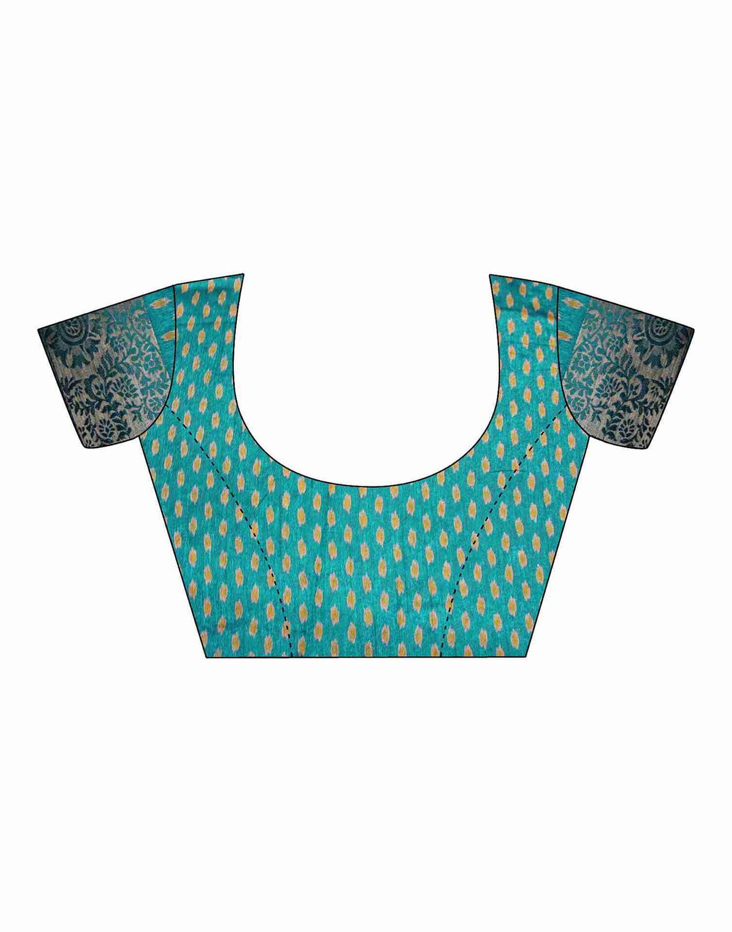 Teal Blue Cotton Woven Printed Saree