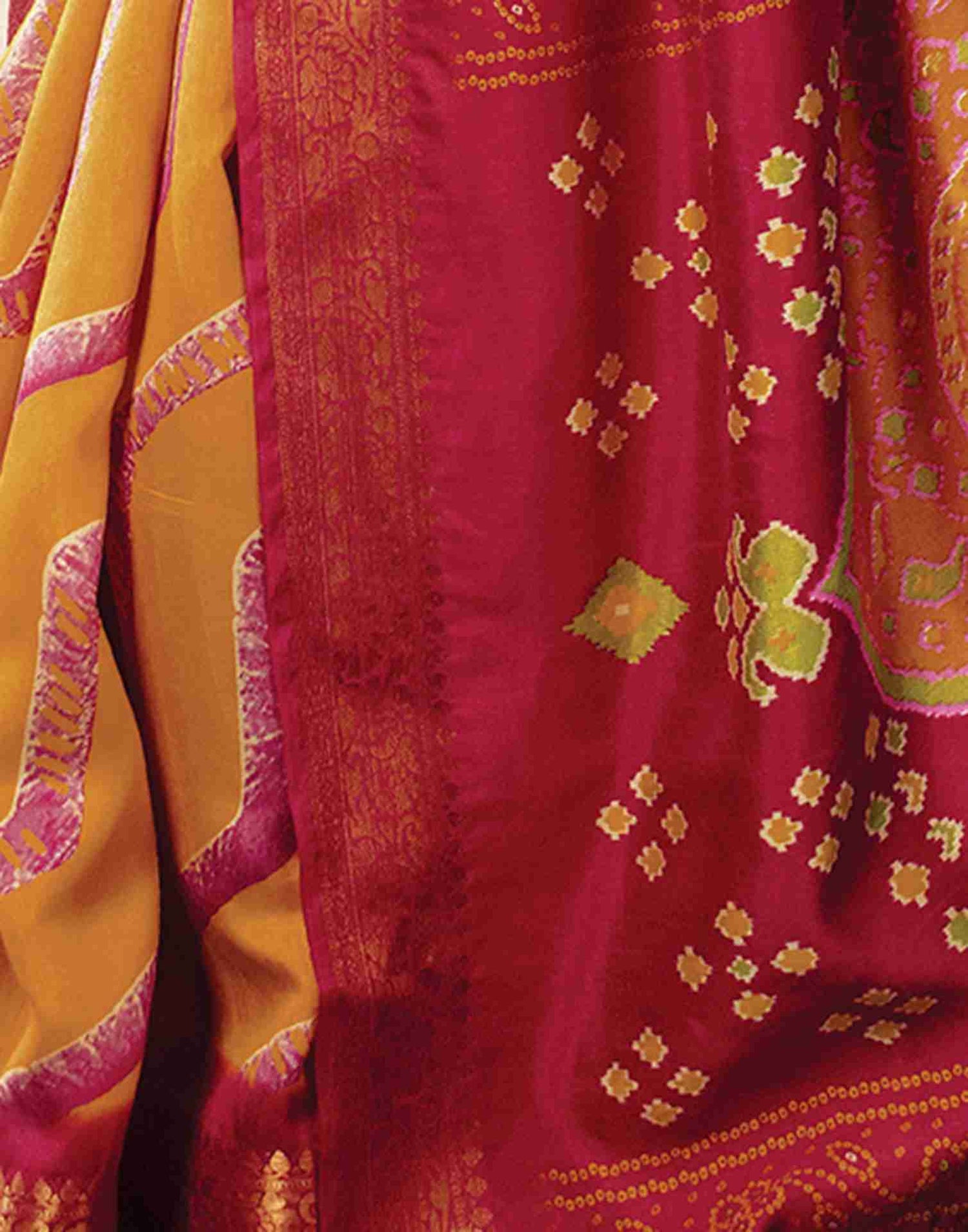 Turmeric Yellow Cotton Printed Saree