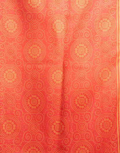 Red Cotton Printed Saree