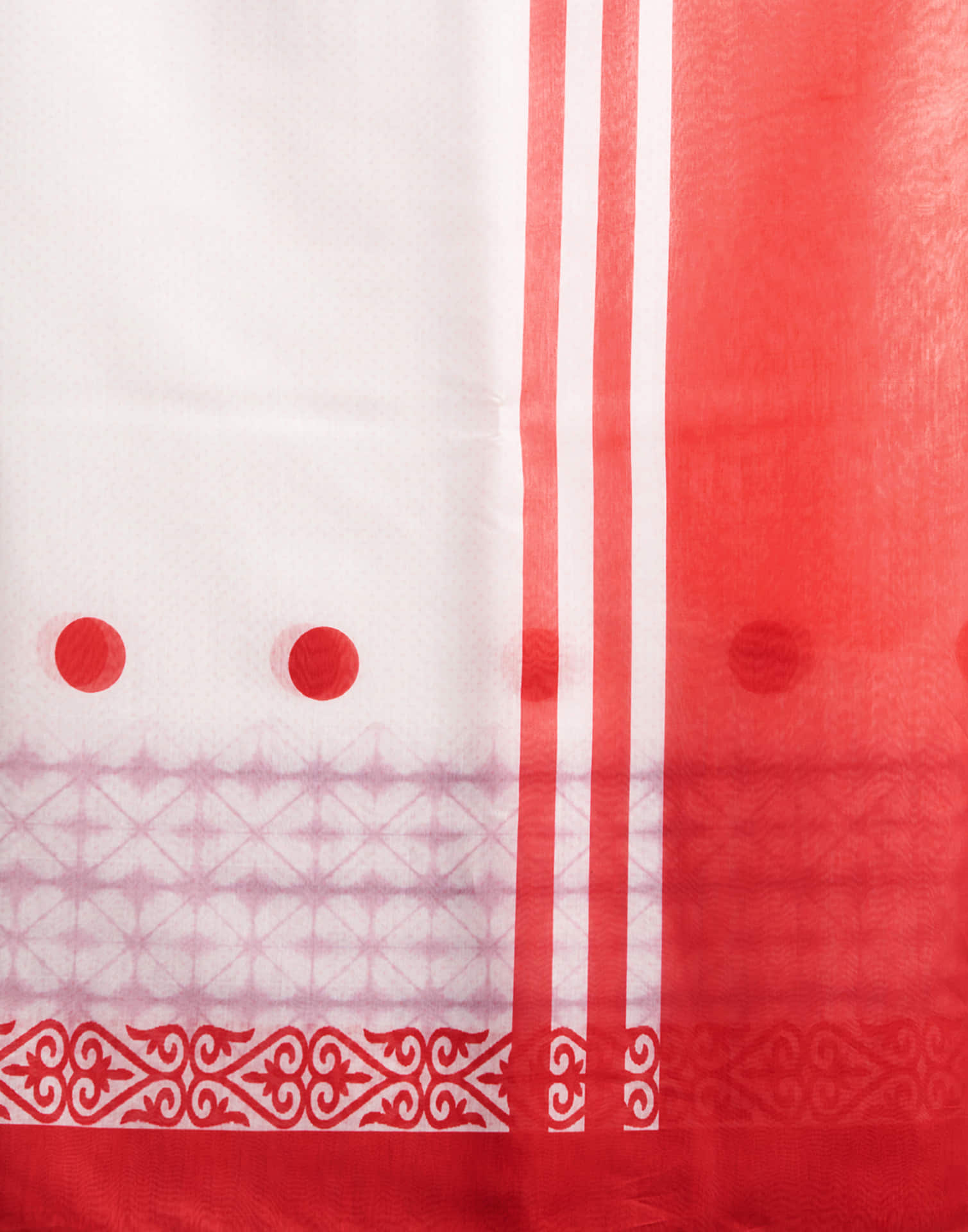 White Cotton Printed Saree