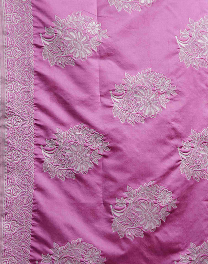 Ultra Pink Silk Woven Printed Saree