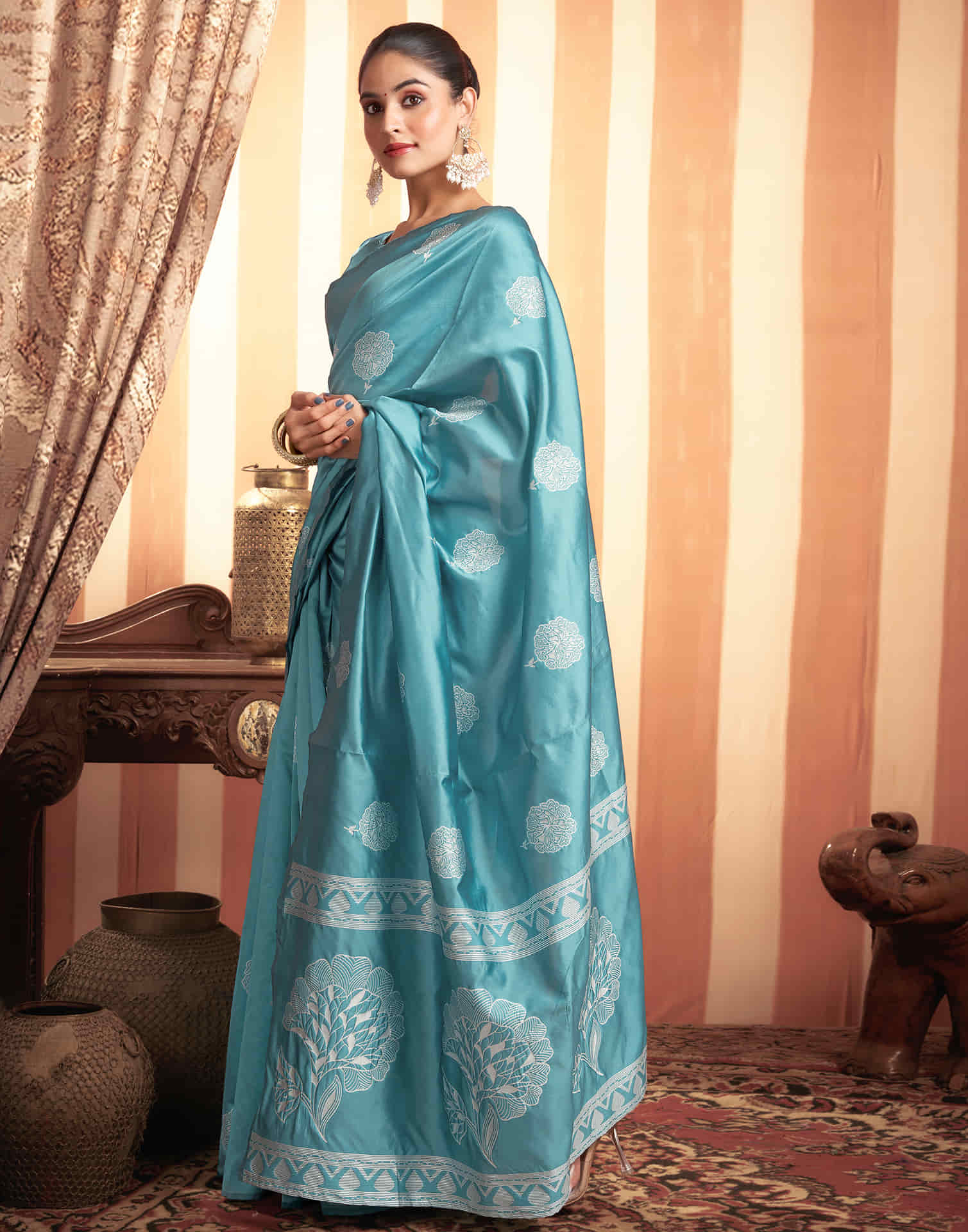 Blue Woven Banarasi Silk Saree