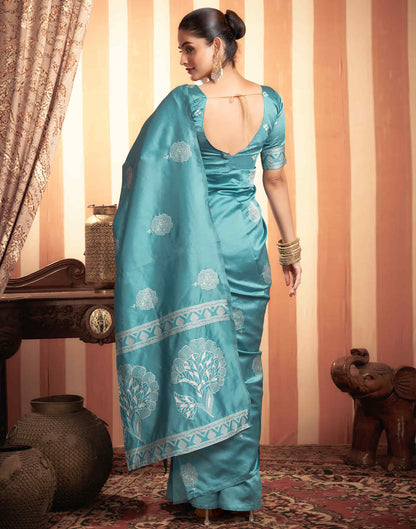 Blue Woven Banarasi Silk Saree