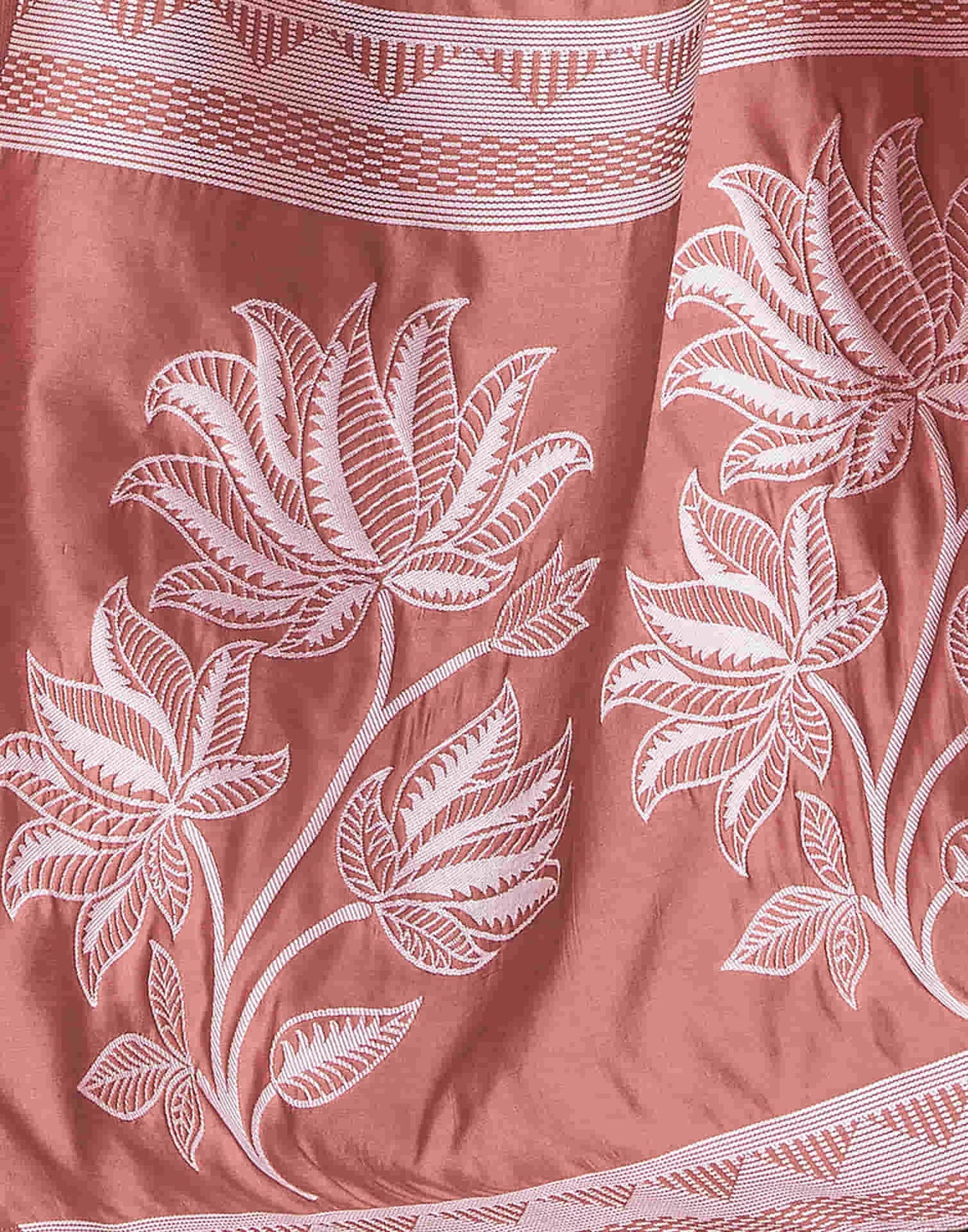 Dusty Rose Pink Woven Banarasi Silk Saree