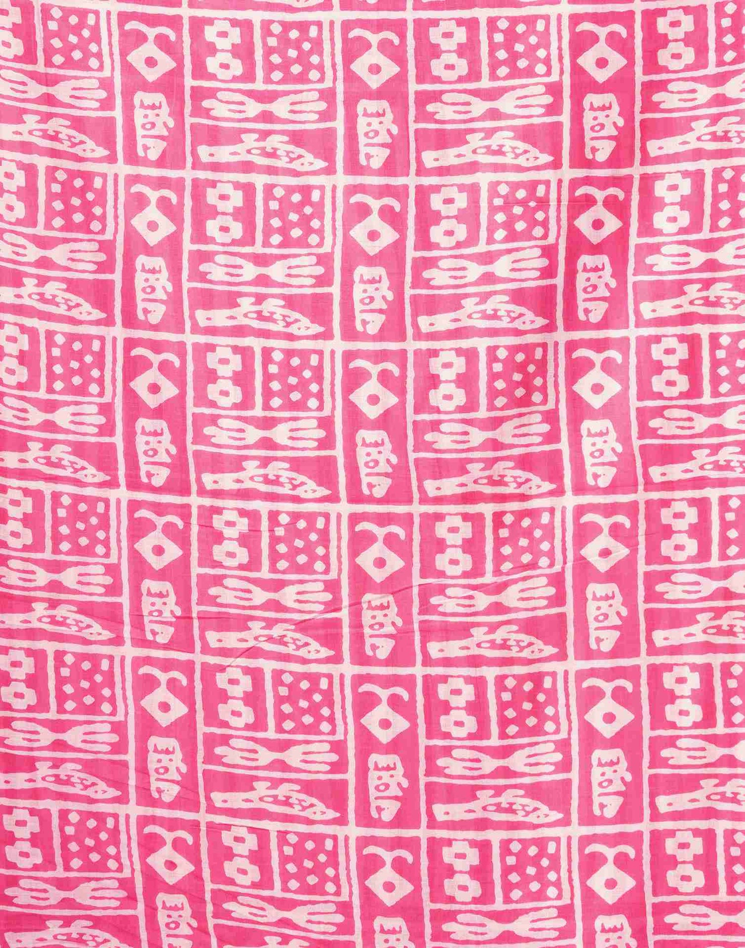 Pink Cotton Printed Saree