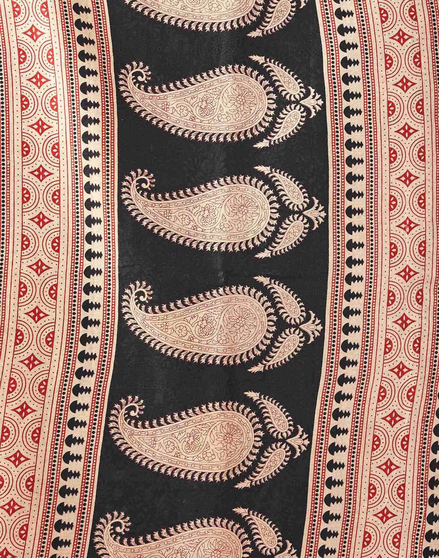 Black Cotton Printed Saree