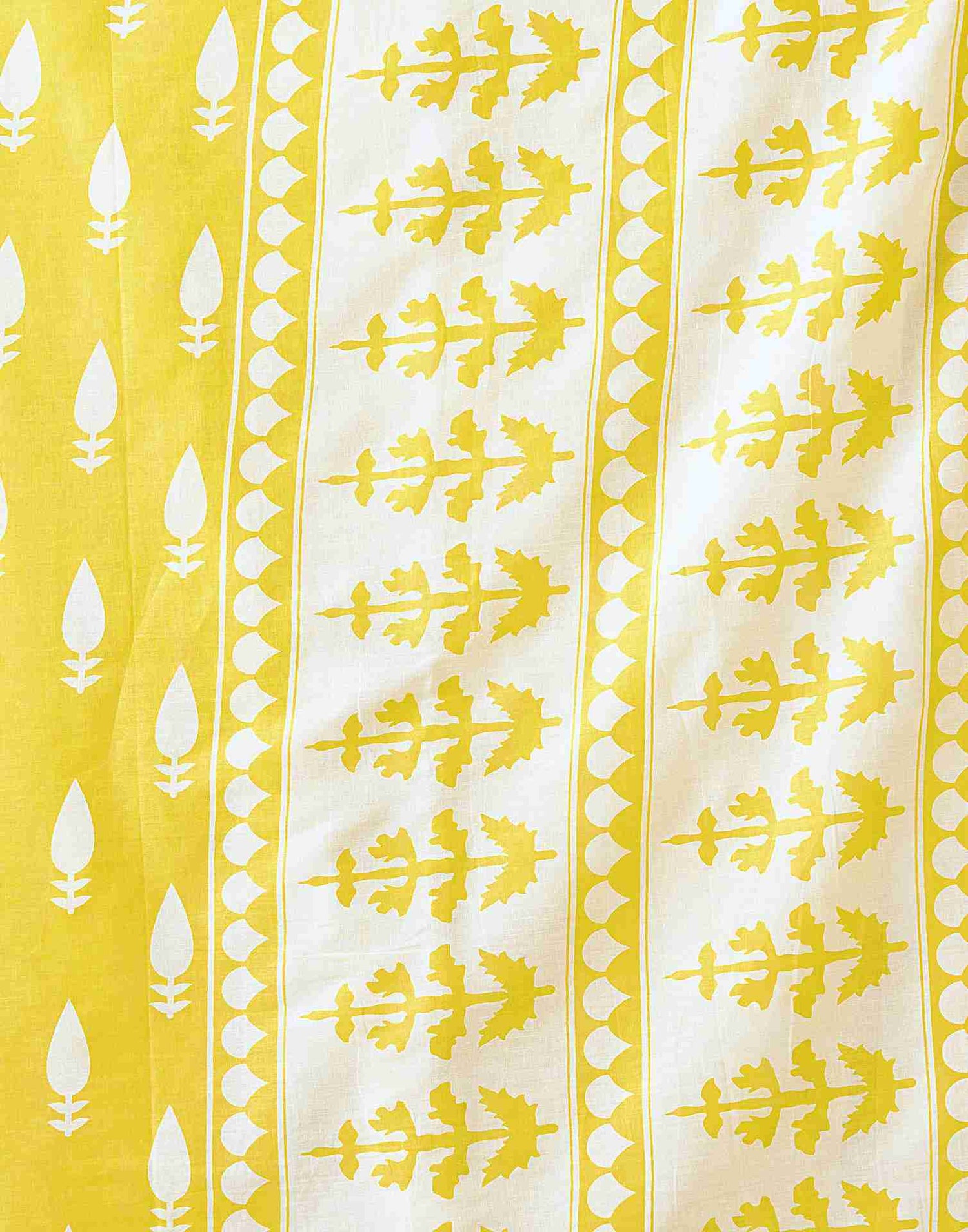 Yellow Cotton Printed Saree