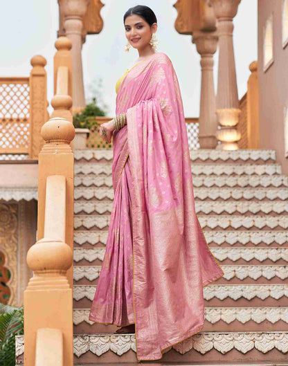 Light Pink Silk Woven Banarasi Saree