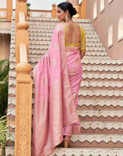 Light Pink Silk Woven Banarasi Saree