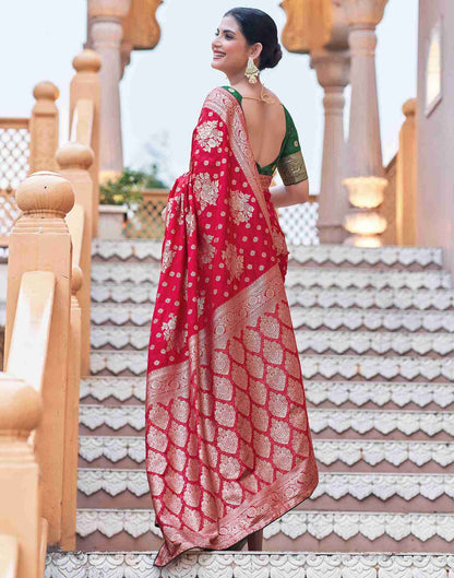 Red Silk Woven Banarasi Saree