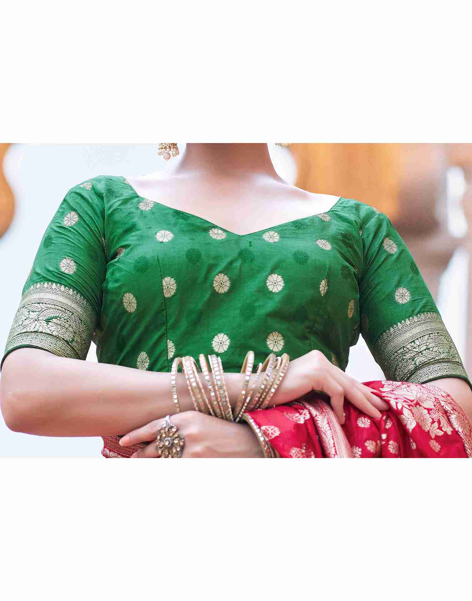 Red Silk Woven Banarasi Saree