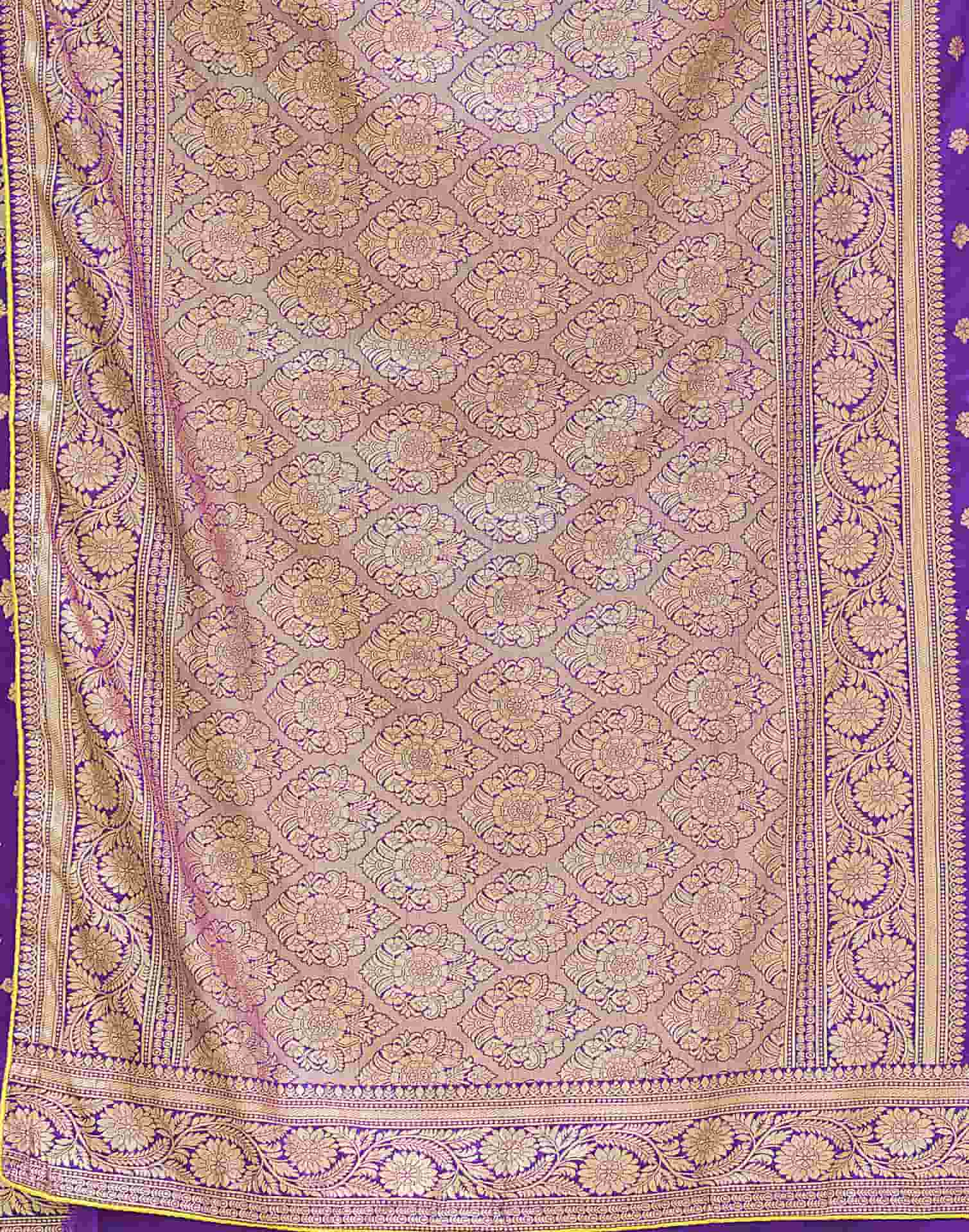 Violet Woven Banarasi Silk Saree