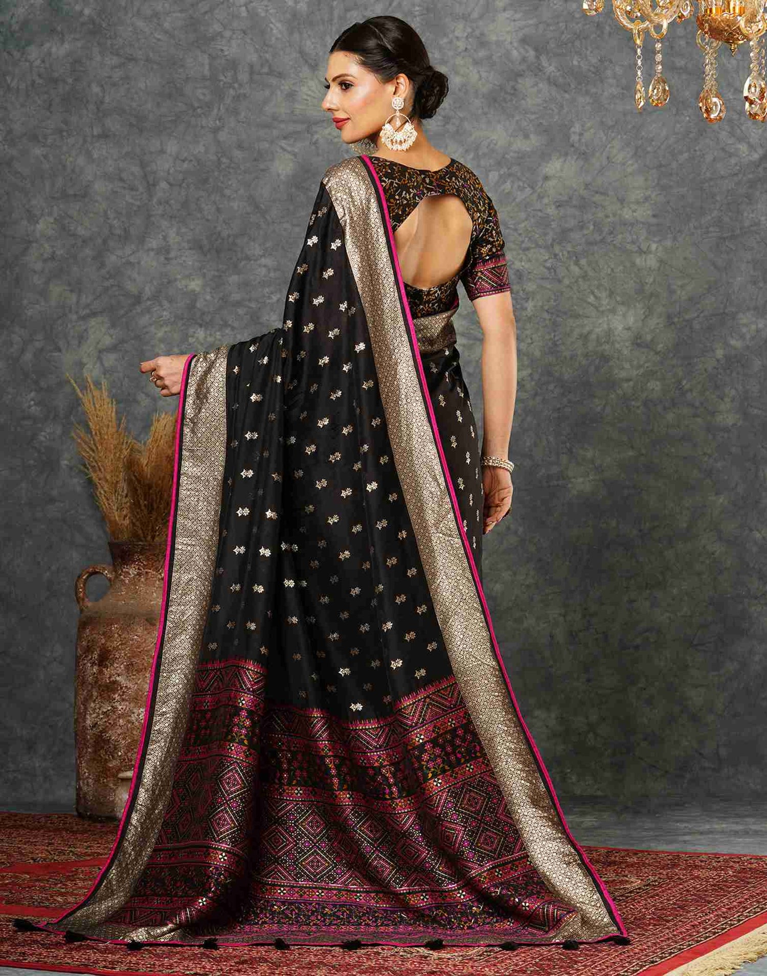 Black Silk Woven Banarasi Saree