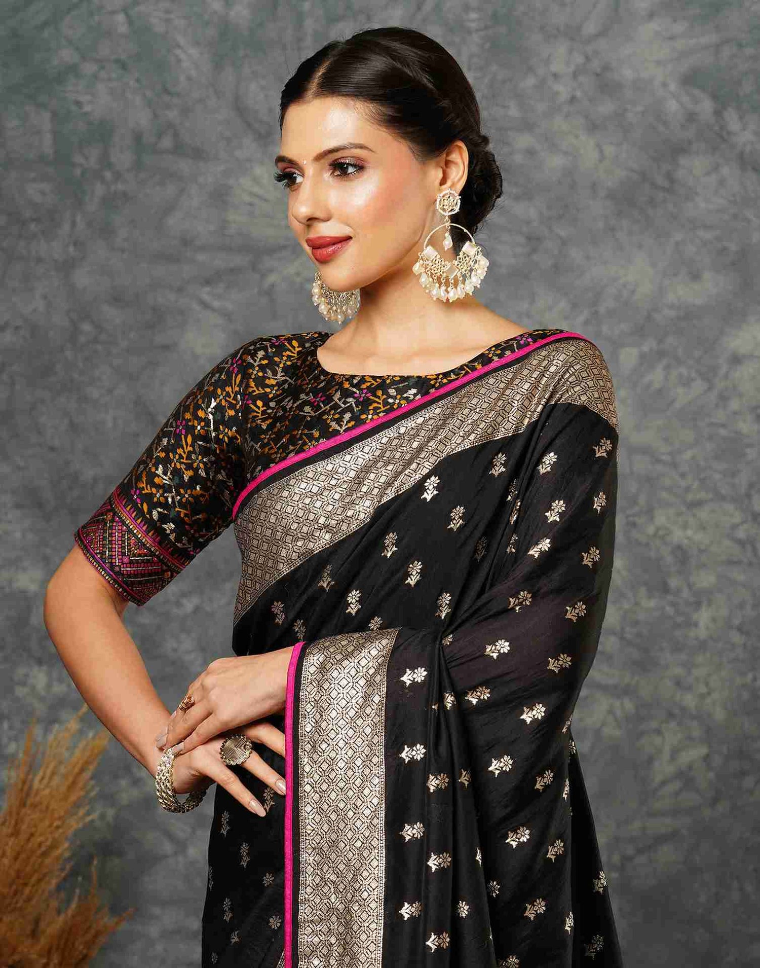 Black Silk Woven Banarasi Saree