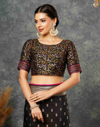 Black Silk Woven Banarasi Saree