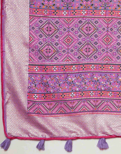 Lavender Silk Woven Banarasi Saree