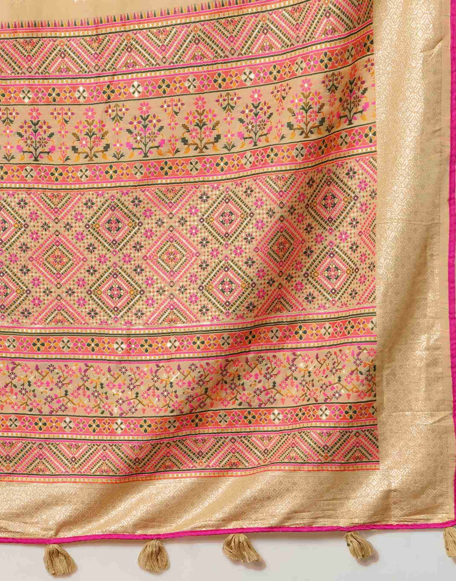 Light Beige Silk Woven Banarasi Saree