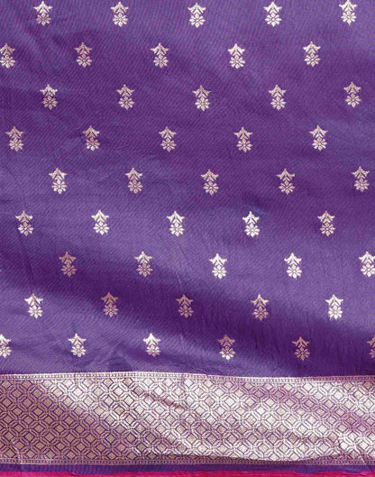 Purple Silk Woven Banarasi Saree