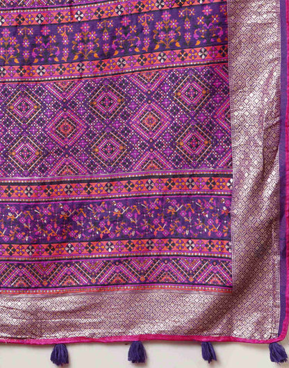 Purple Silk Woven Banarasi Saree