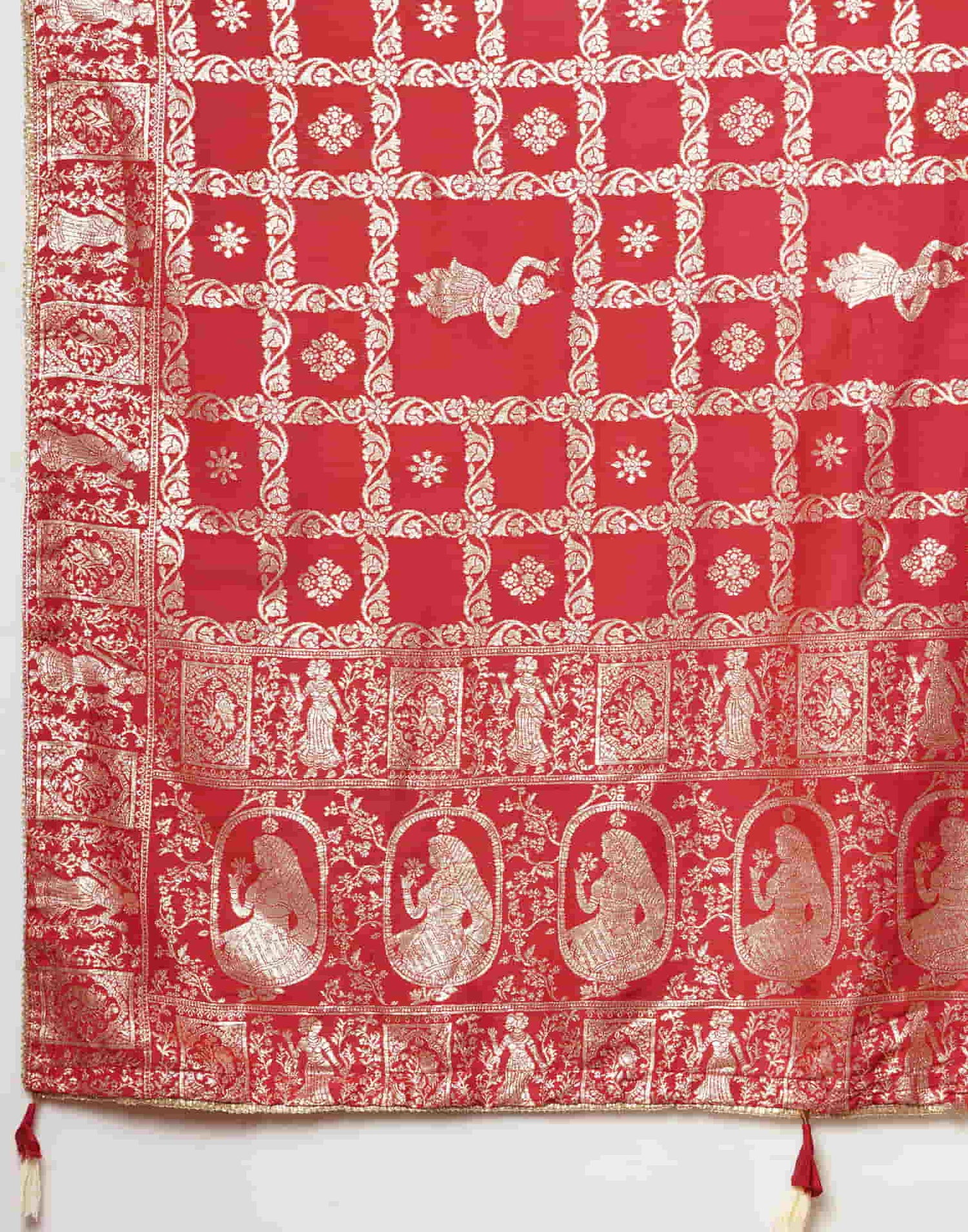 Red Woven Banarasi Cotton Saree