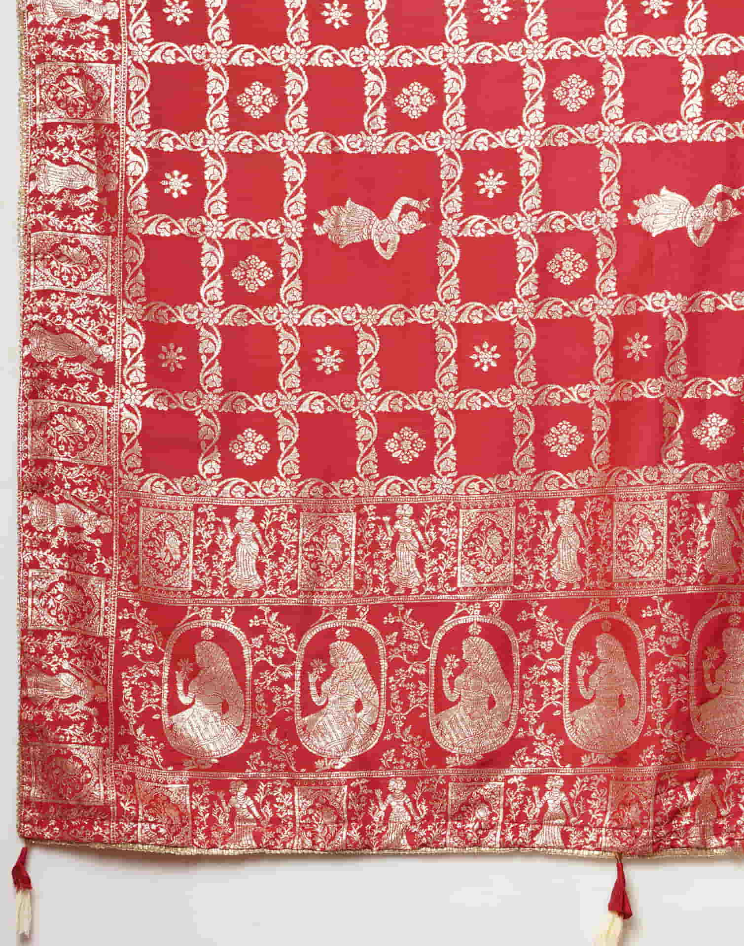 Red Woven Banarasi Cotton Saree