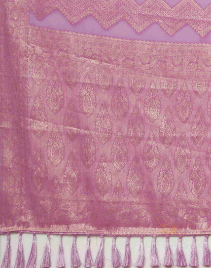 Light Purple Woven Banarasi Georgette Saree