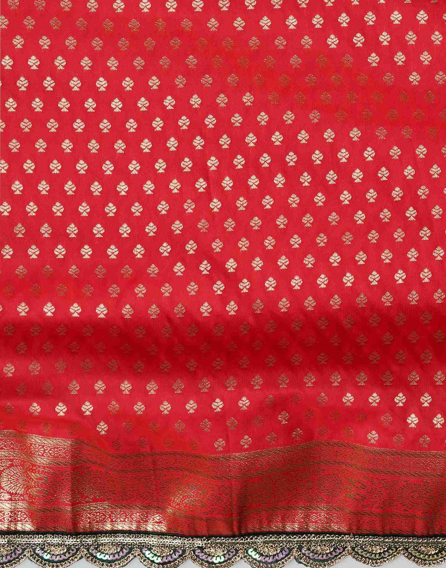 Red Silk Sequence Banarasi Saree