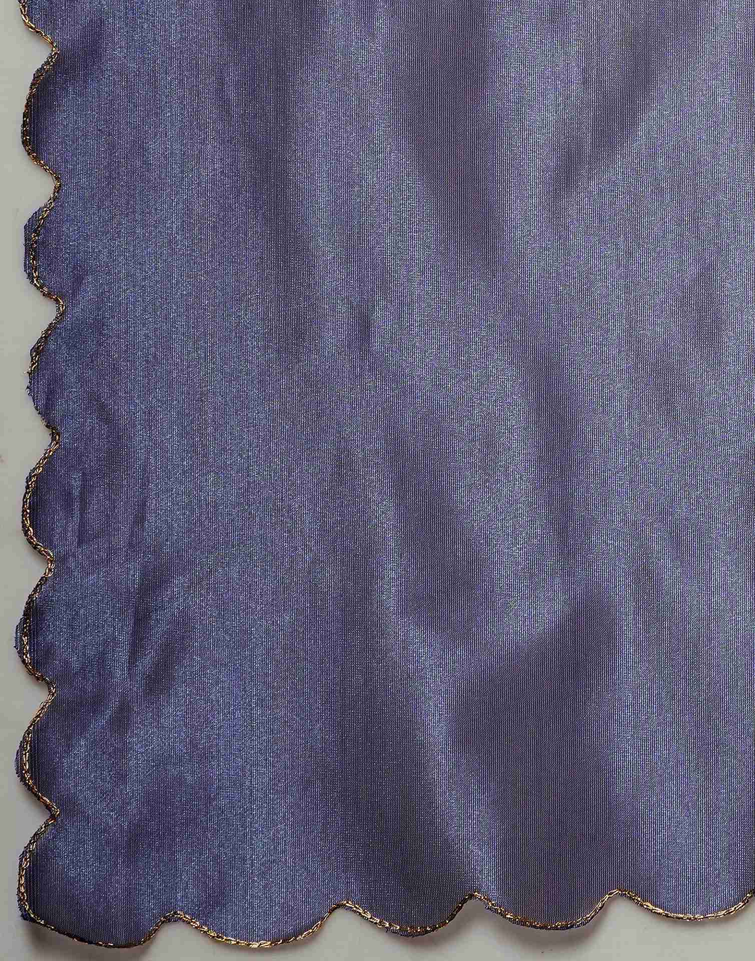 Royal Blue Net Embroidery Plain Saree