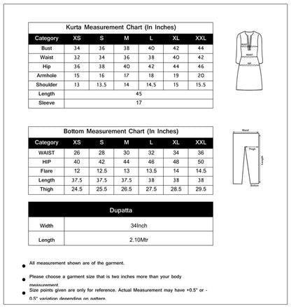 Wine Embroidered Kurta With Pant And Dupatta