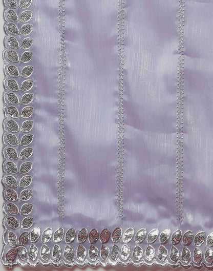 Light Lavender Silk Embroidery Embroidery Saree