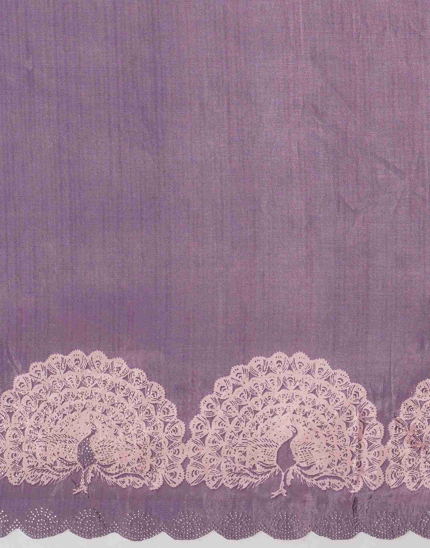 Dusty Purple Silk Stone Work Swarovski Saree