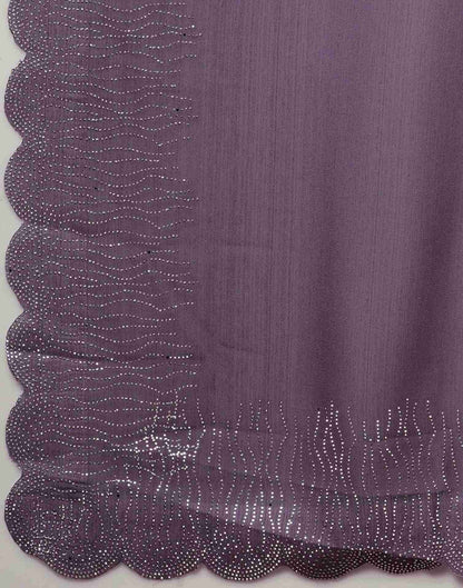 Dusty Mauve Georgette Stone Work Swarovski Saree