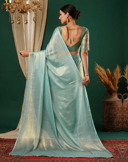 Light Sky Blue Georgette Plain Saree