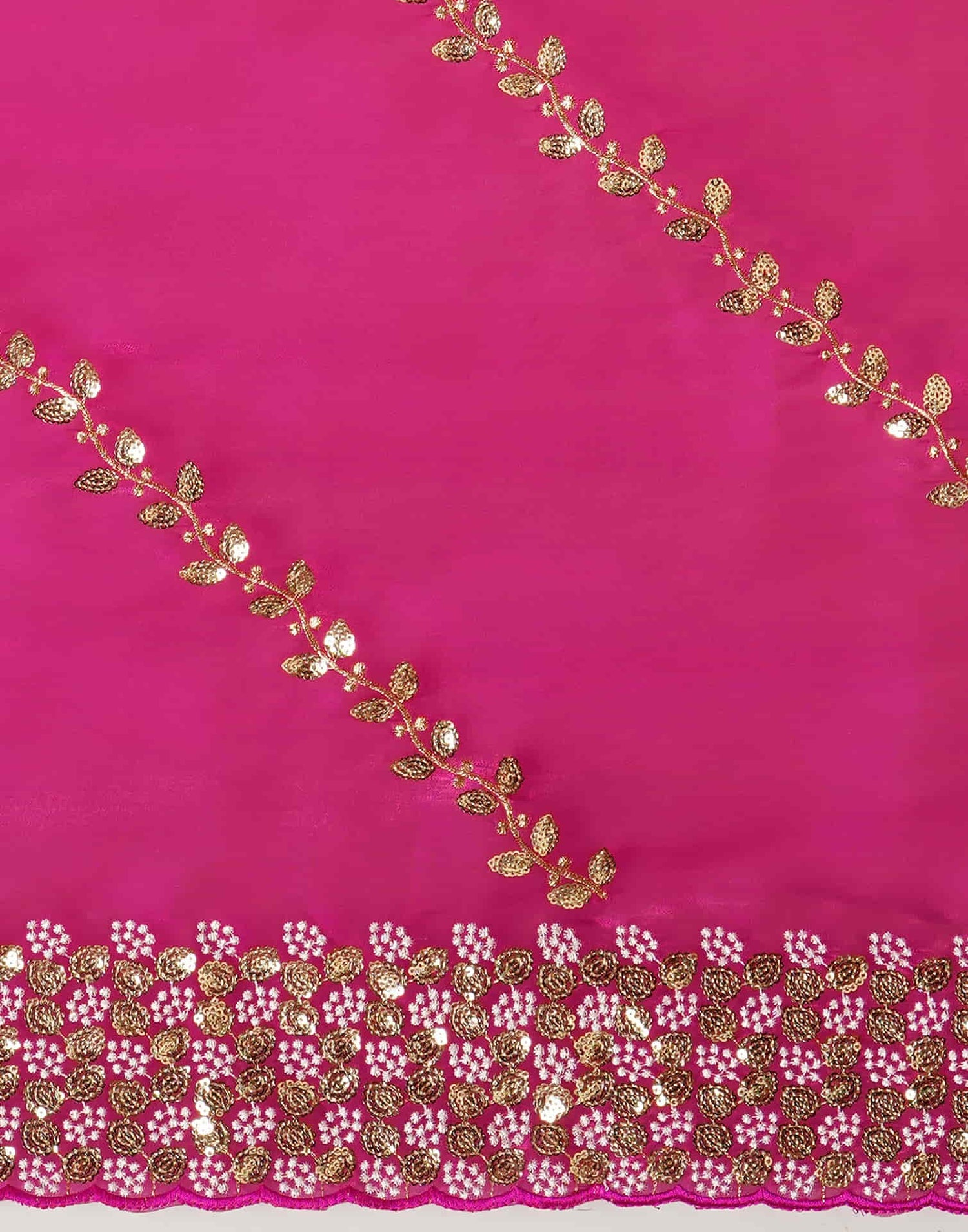 Rani Pink Silk Embroidery Embroidery Saree