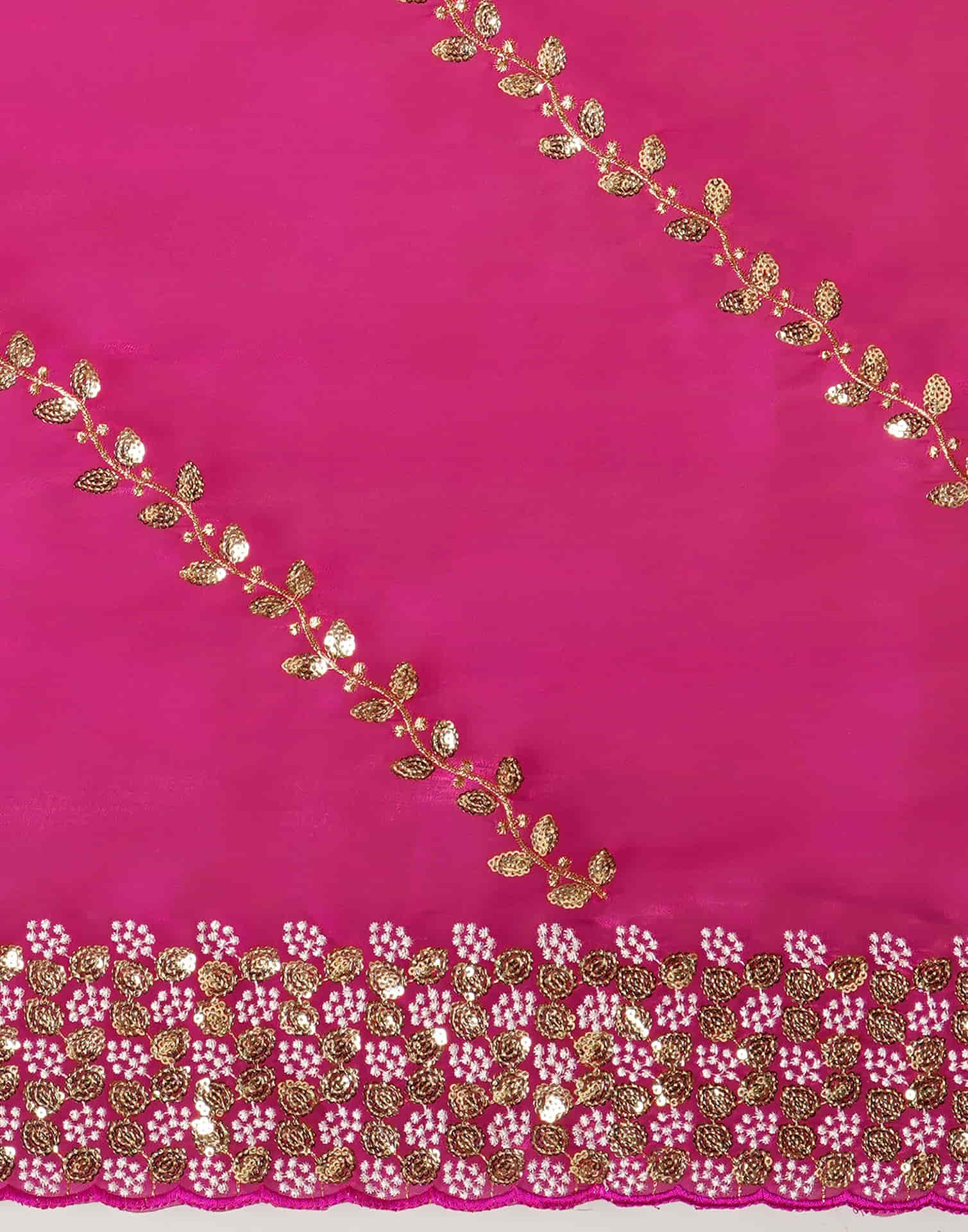 Rani Pink Silk Embroidery Embroidery Saree