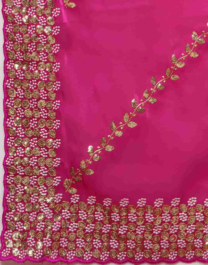 Rani Pink Silk Embroidery Embroidery Saree