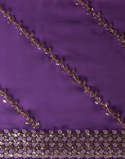 Midnight Purple Silk Embroidery Embroidery Saree