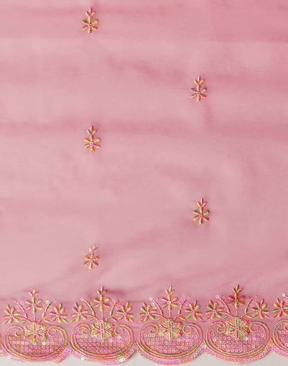 Light Dusty Pink Georgette Embroidery Embroidery Saree