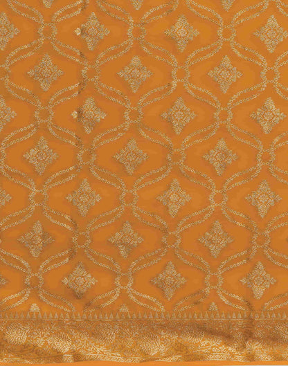 Turmeric Yellow Georgette Woven Banarasi Saree