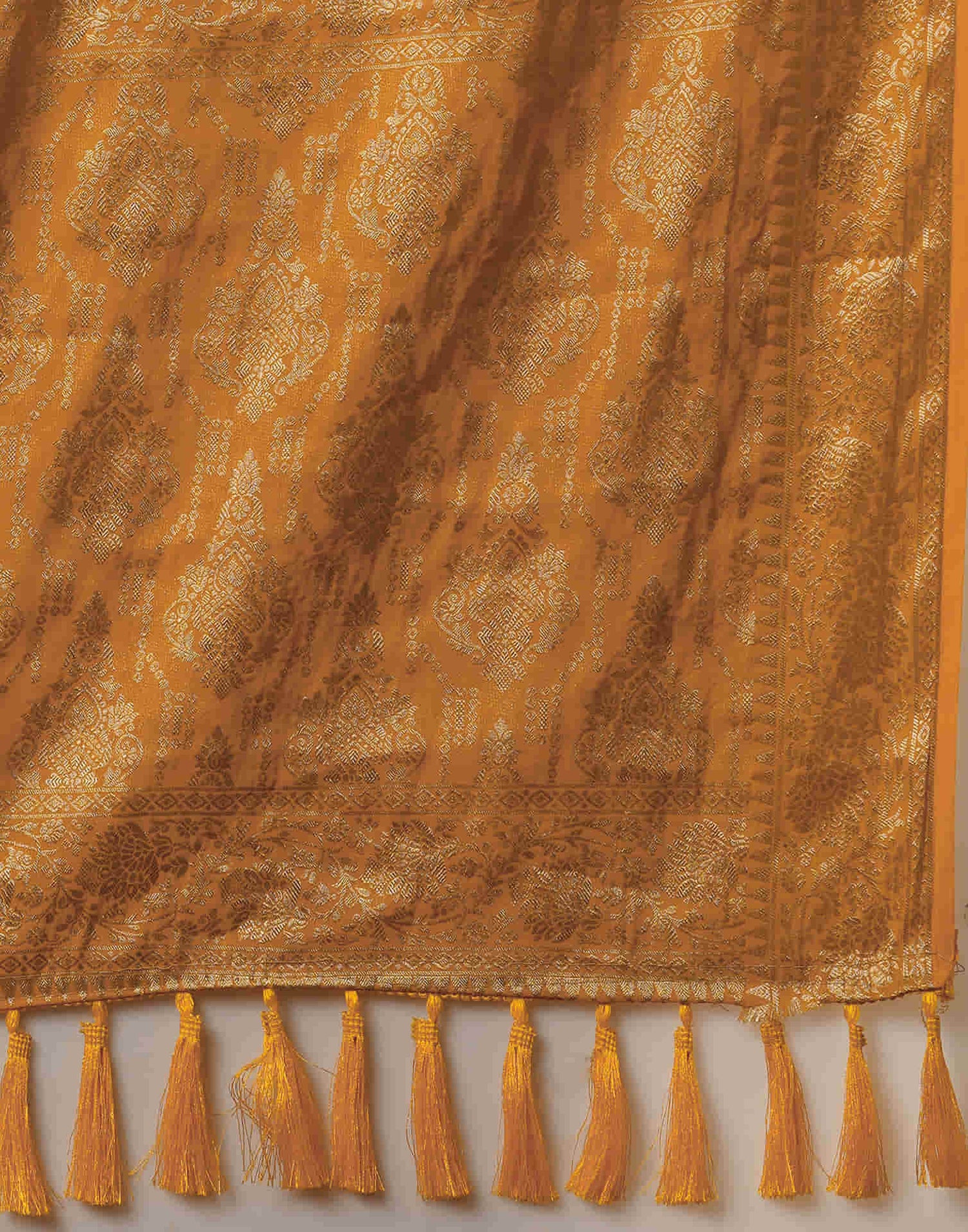 Turmeric Yellow Georgette Woven Banarasi Saree