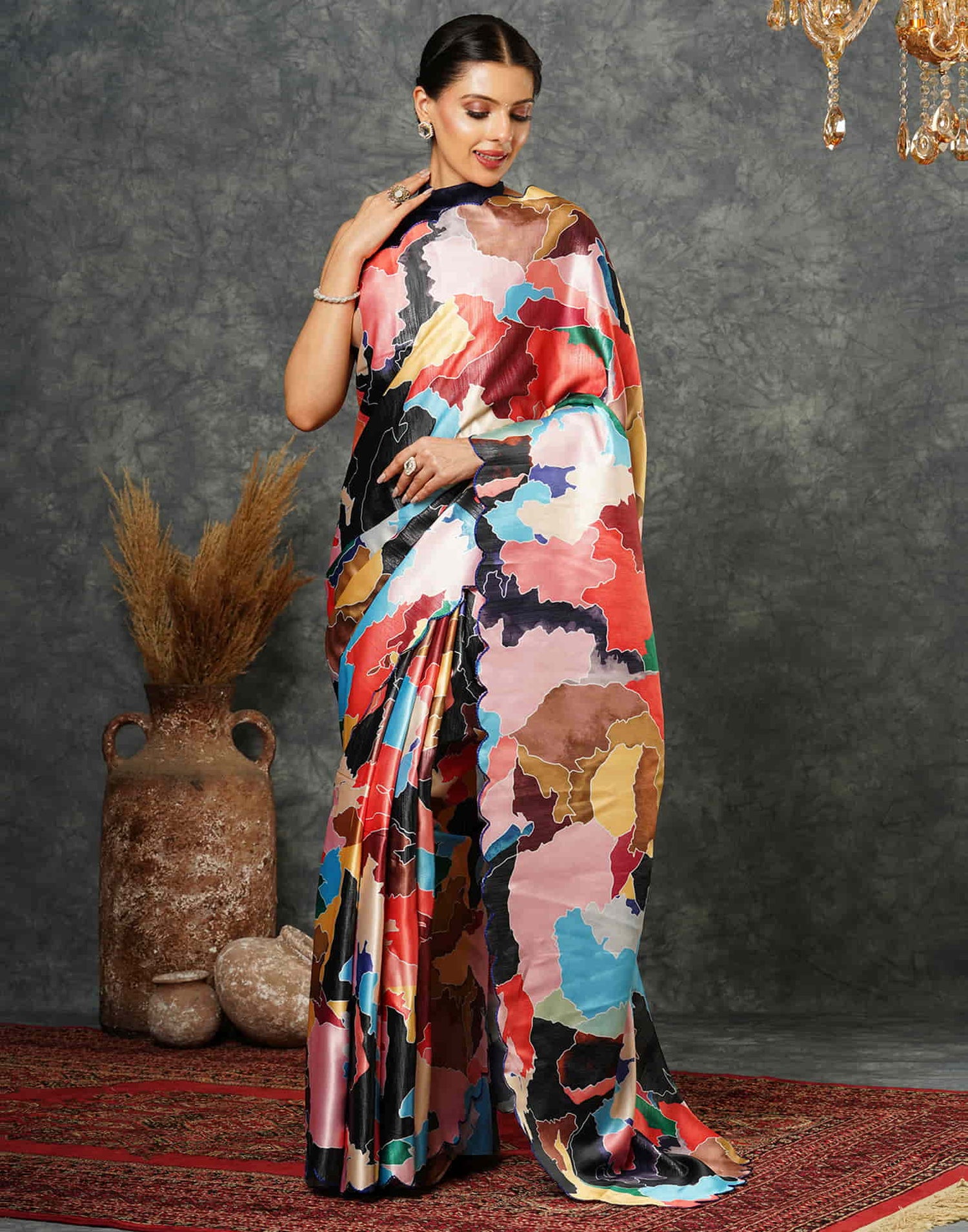 Multicoloured Georgette Printed Saree