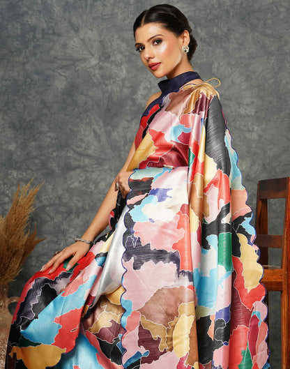 Multicoloured Georgette Printed Saree